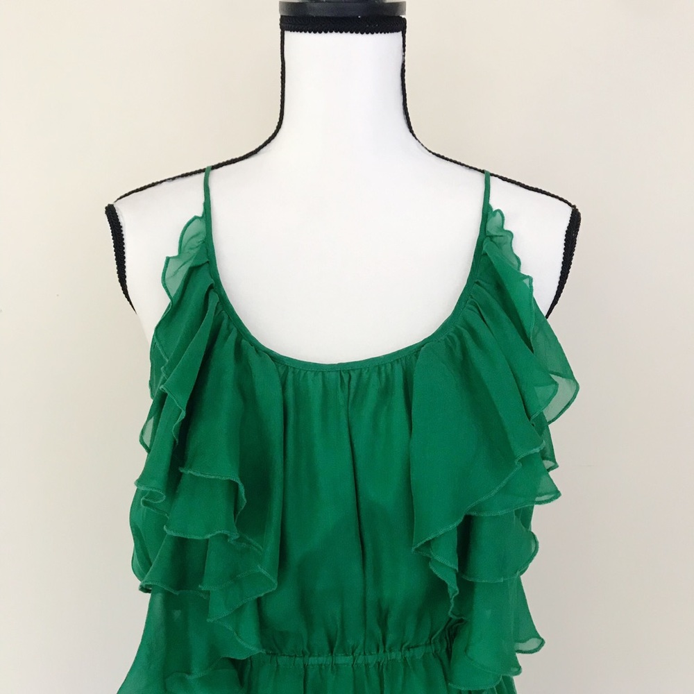 Rebecca Taylor Silk Green Cami Top Dress - Picture 2 of 7